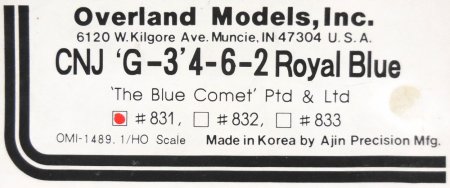 Ho Scale Omi 14 1 Cnj 4 6 2 G 3 The Blue Comet Hh 380
